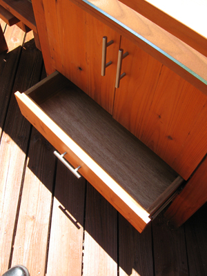 Doors and Utensil Drawer in Outdoor Kitchen